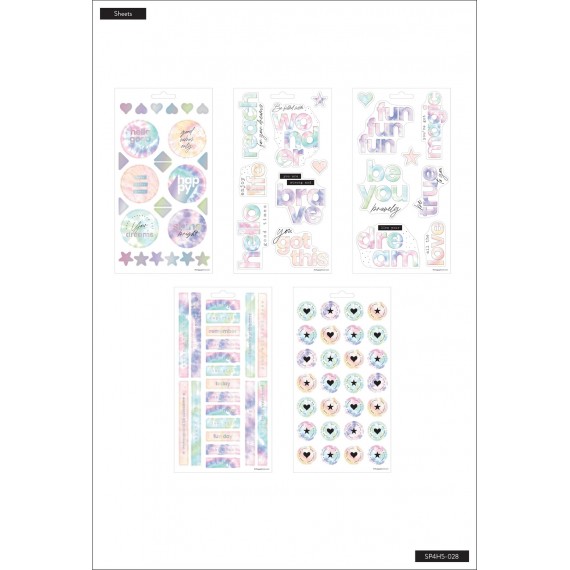 Pastel Tie Dye - 5 Sticker Sheets