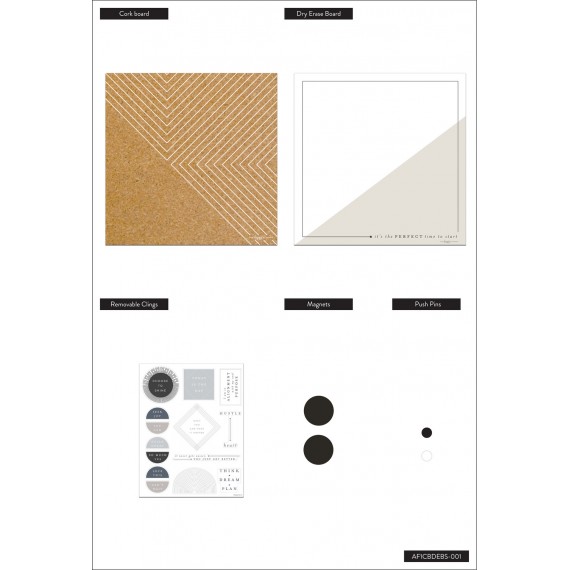 Align - Cork Board And Dry Erase Board Set