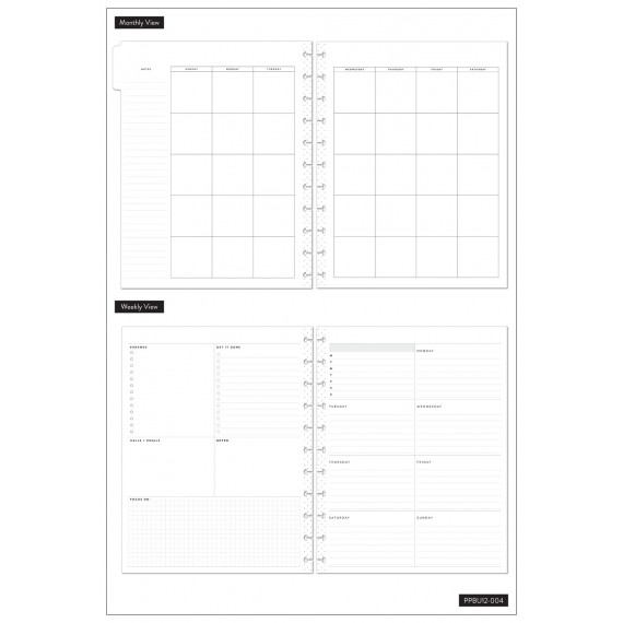 Bright Type - Dashboard - BIG - Udatert 12 month Happy Planner