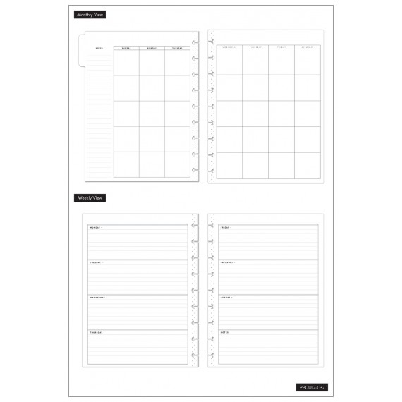 Bright Type - Horizontal - Classic - 12 month Udatert Happy Planner