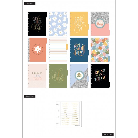 Bright Type - Horizontal - Classic - 12 month Udatert Happy Planner