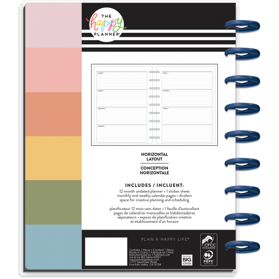 Bright Type - Horizontal - Classic - 12 month Udatert Happy Planner