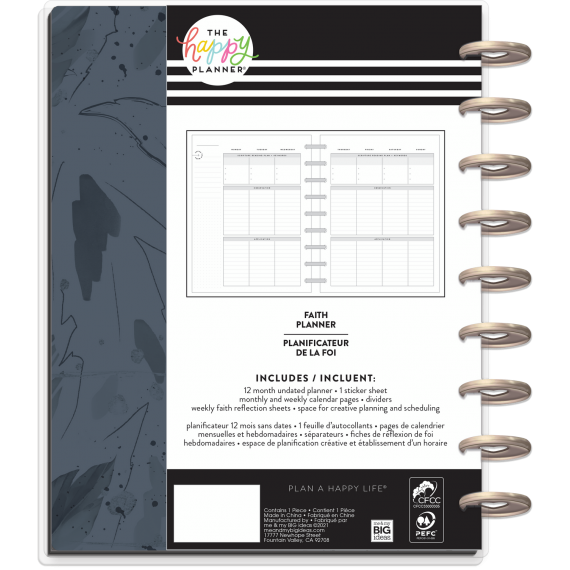 Peace Within - Faith - Classic - 12 month Udatert Happy Planner