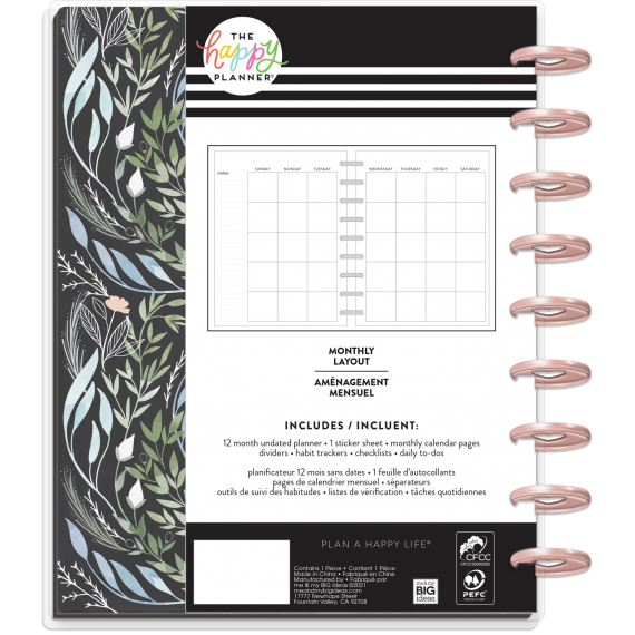 Feilvare - Homebody - Monthly - Classic - 12 month Udatert Happy Planner