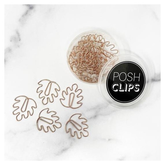 Rose Gold Medium Leaf - Posh Clips