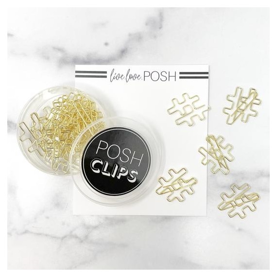 Gold Hashtags - Posh Clips