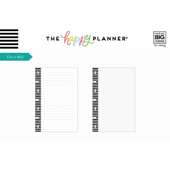 Note & Graph Paper - B&W stripes - Mini Filler Paper