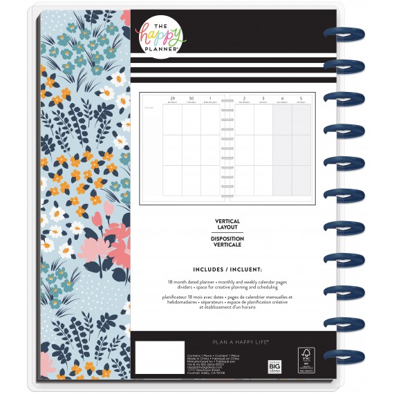 Teeny Florals - Big Vertical Happy Planner - 18 Months