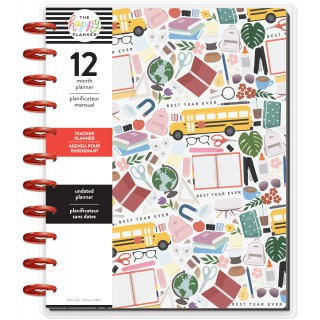 Cute Icons - Teacher Undated Big Happy Planner - 12 Month