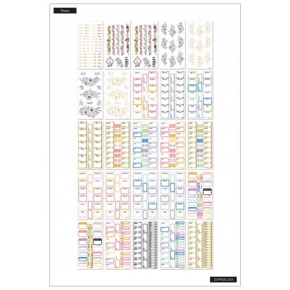 Flowers Notes & Boxes - Mega Value Pack Stickers - 100 Sheets