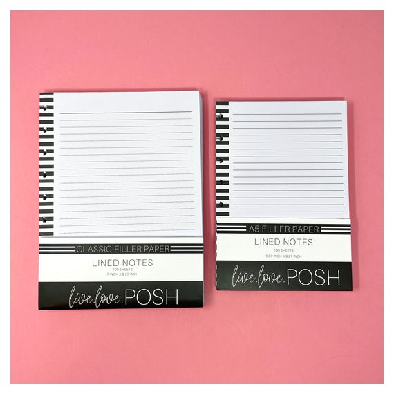 Lined Filler Paper - 100 sheets - Classic - Live Love Posh