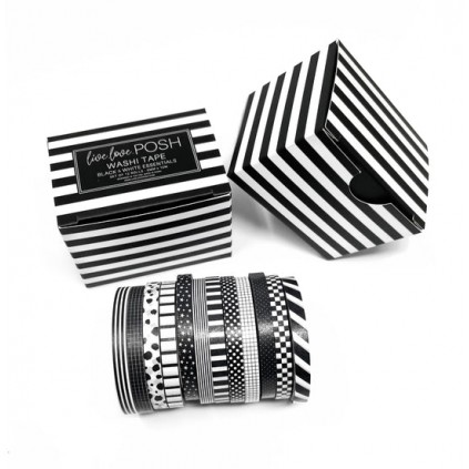 Black & White - Thin Washi Tape Essentials - Live Love Posh