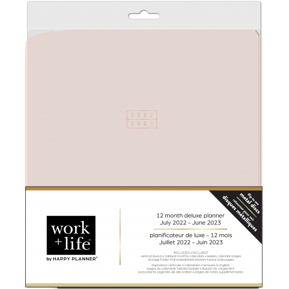 Work + Life Minimalist Blush - Classic Vertical Professional Planner - 12 months