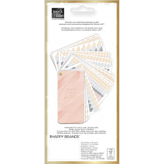 Work + Life Blush Minimalist Fan Sticker Book - 16 Sheets