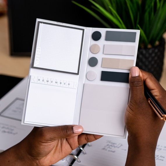 Work + Life Neutral Minimalist Sticky Notes & Flag Labels