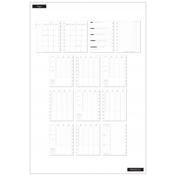 Plan On It - Classic Hourly Vertical Student Happy Planner - 12 Months