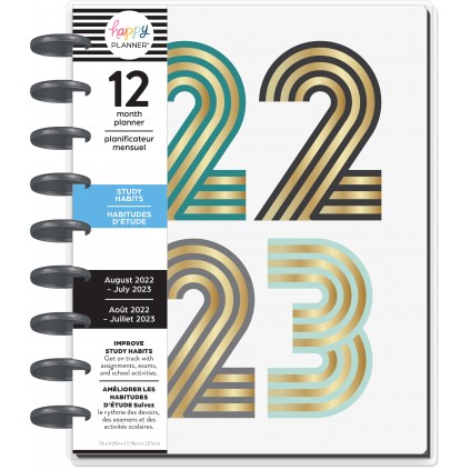 Plan On It - Classic Hourly Vertical Student Happy Planner - 12 Months