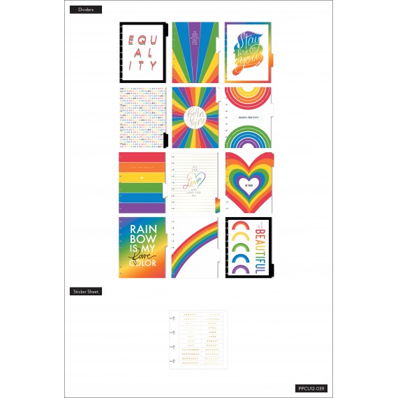 Feilvare - Pride Rainbow - Classic Vertical Undated Happy Planner - 12 Months