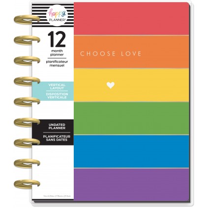 Feilvare - Pride Rainbow - Classic Vertical Undated Happy Planner - 12 Months