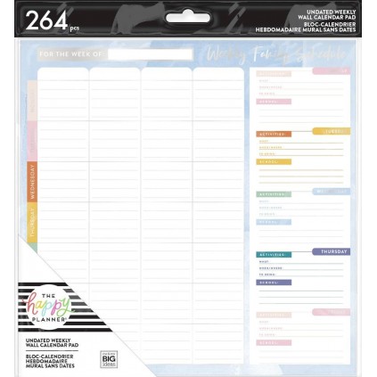 Family Schedule Weekly Wall Calendar Pad - Undated