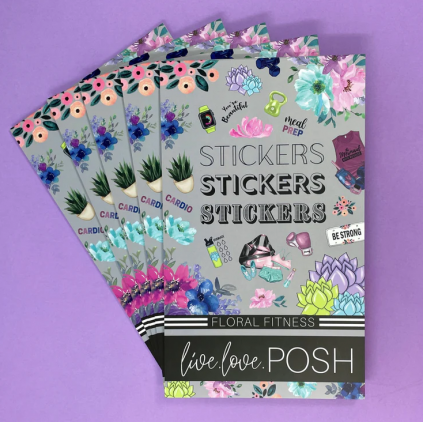 Floral Fitness Sticker Book - Live Love Posh