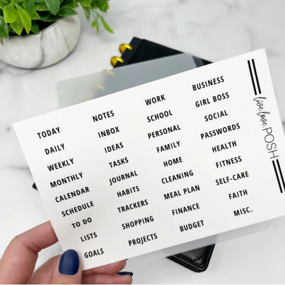 BIG Luxe Top Tab Divider Set With Labels - Live Love Posh