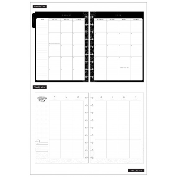 Feilvare - Belle Fleurs - Classic Vertical Happy Planner - 12 Months