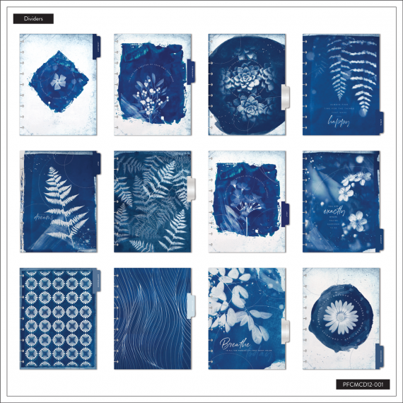 Cyanotype - Classic Frosted Dashboard Happy Planner - 12 Months