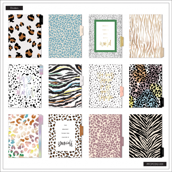 Colorful Animal - Classic Frosted Vertical Happy Planner - 12 Months