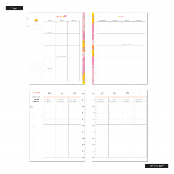 Feels Like Sunshine - Big Stress Management Happy Planner - 12 Months