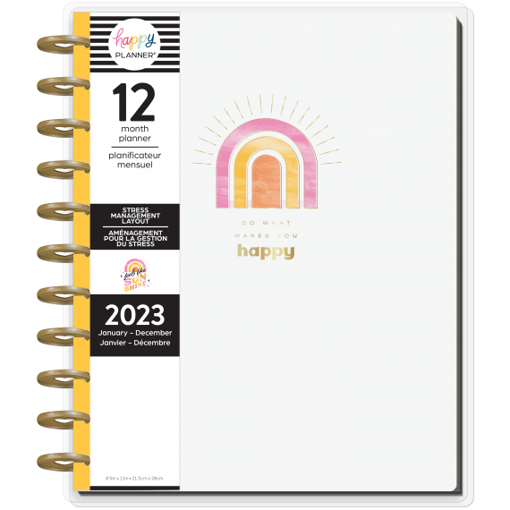 Feels Like Sunshine - Big Stress Management Happy Planner - 12 Months