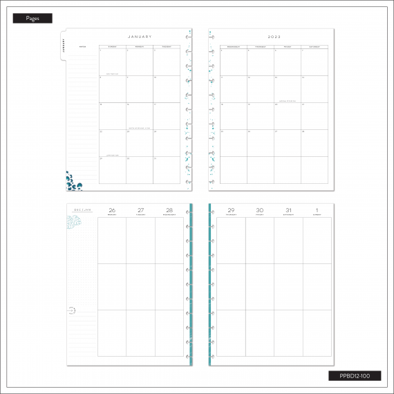 Feilvare - Tropical Boho - Big Vertical Happy Planner - 12 Months