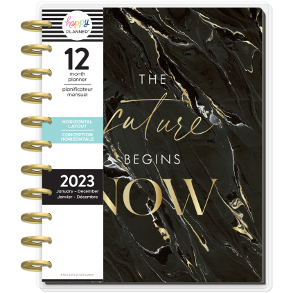 Gold & Black - Big Horizontal Happy Planner - 12 Months