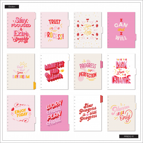 Feilvare - Think Pink - Big Lettering Happy Planner - 12 Months