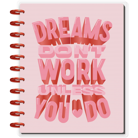 Feilvare - Think Pink - Big Lettering Happy Planner - 12 Months