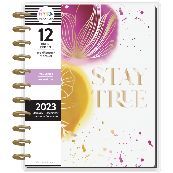 Feilvare - Inky Florals - Big Wellness Happy Planner - 12 Months