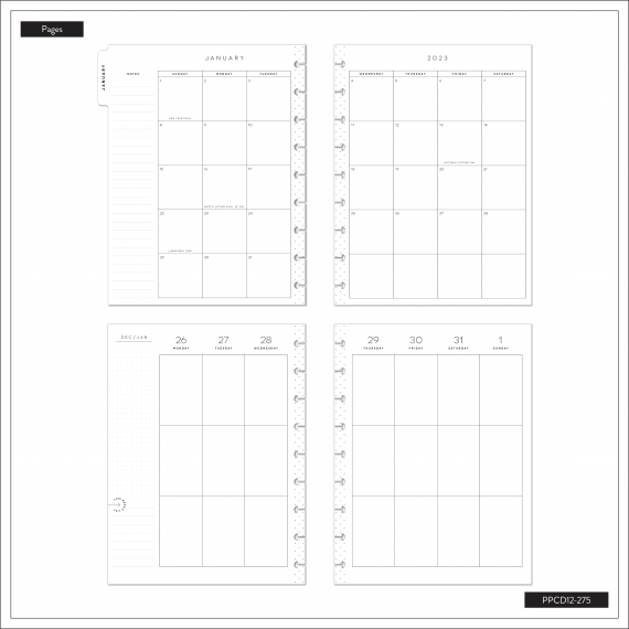 90's - Classic Vertical Happy Planner - 12 Months
