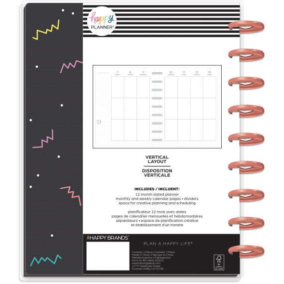 Feilvare - 90's - Classic Vertical Happy Planner - 12 Months