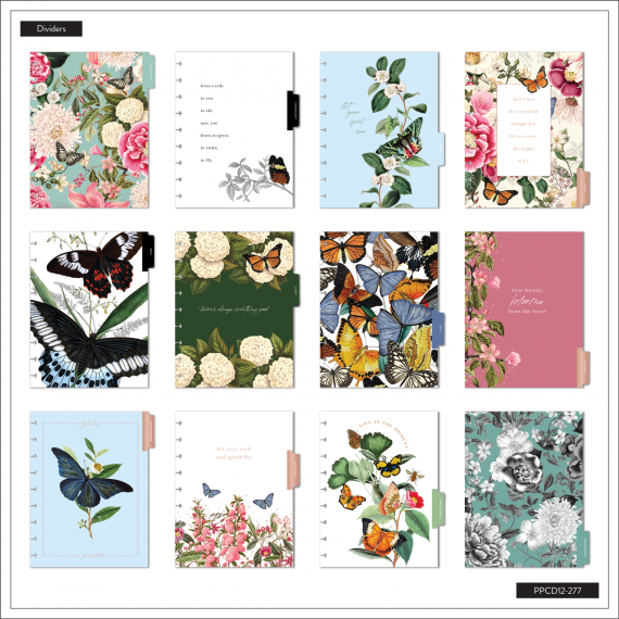Feilvare - Butterflies & Blooms - Classic Horizontal Happy Planner - 12 Months
