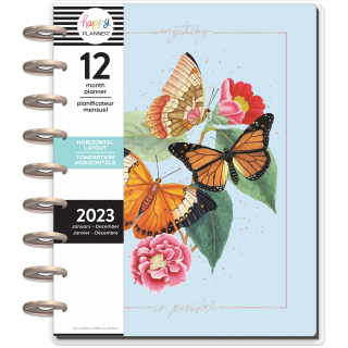 Feilvare - Butterflies & Blooms - Classic Horizontal Happy Planner - 12 Months