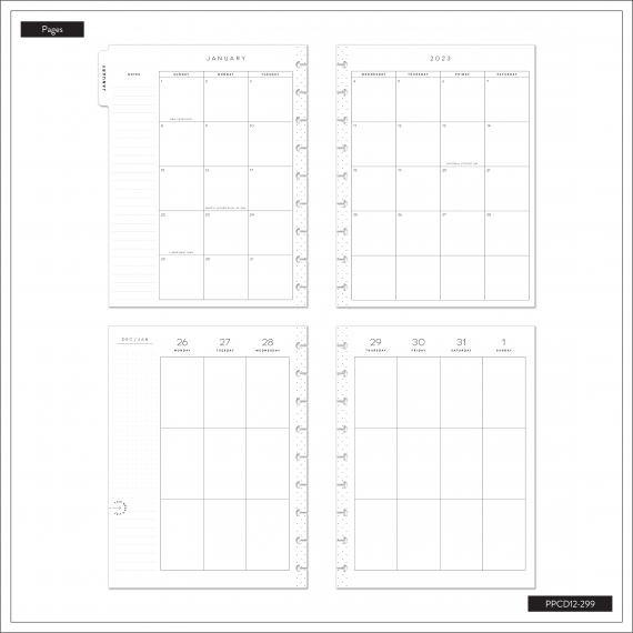 Feilvare - Psychedelic Florals - Classic Vertical Happy Planner - 12 Months