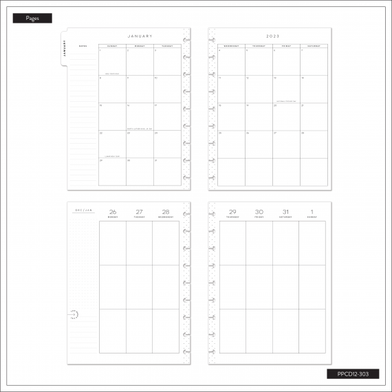 Feilvare - Deep Botanicals - Classic Vertical Happy Planner - 12 Months