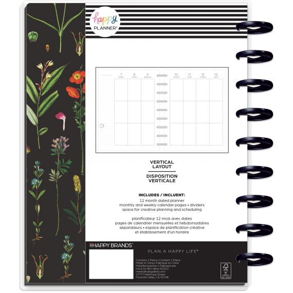 Deep Botanicals - Classic Vertical Happy Planner - 12 Months