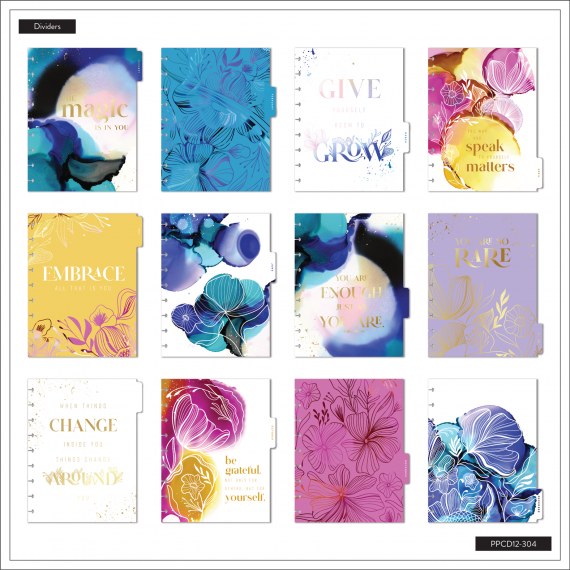 Feilvare - Inky Florals - Classic Wellness Happy Planner - 12 Months