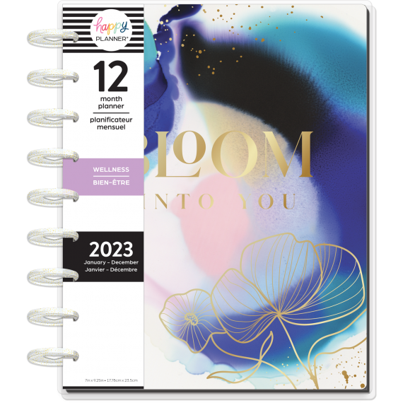 Feilvare - Inky Florals - Classic Wellness Happy Planner - 12 Months