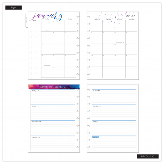Feilvare - Live in Color - Classic Horizontal Happy Planner - 12 Months