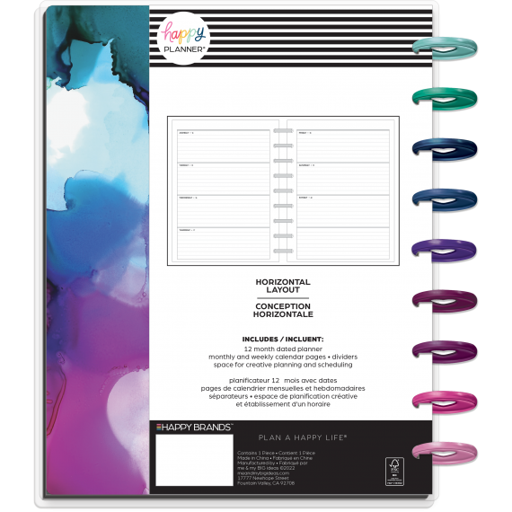 Feilvare - Live in Color - Classic Horizontal Happy Planner - 12 Months