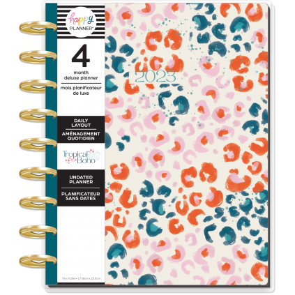 Feilvare - Tropical Boho - Classic Daily Deluxe Happy Planner Undated- 4 Months