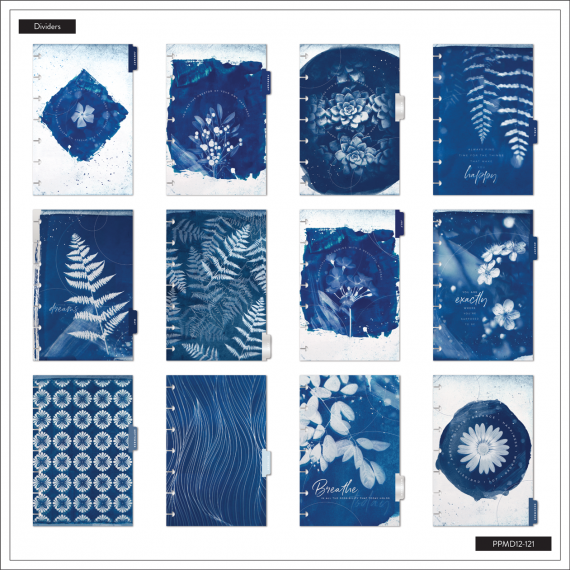 Feilvare - Cyanotype - Mini Dashboard Happy Planner - 12 Months