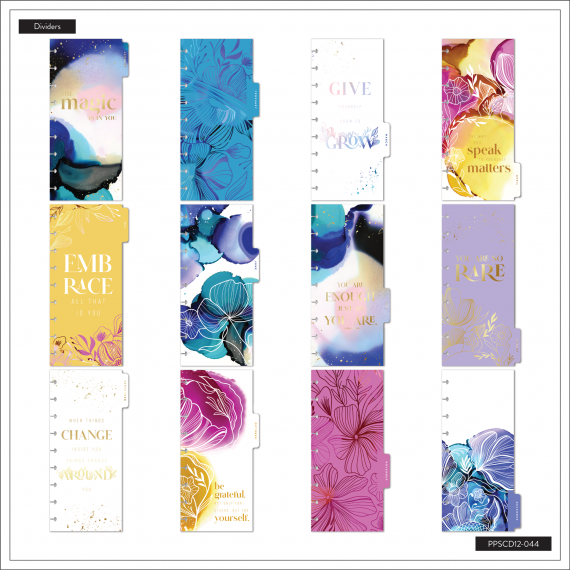 Inky Florals - Skinny Classic Happy Planner - 12 Months